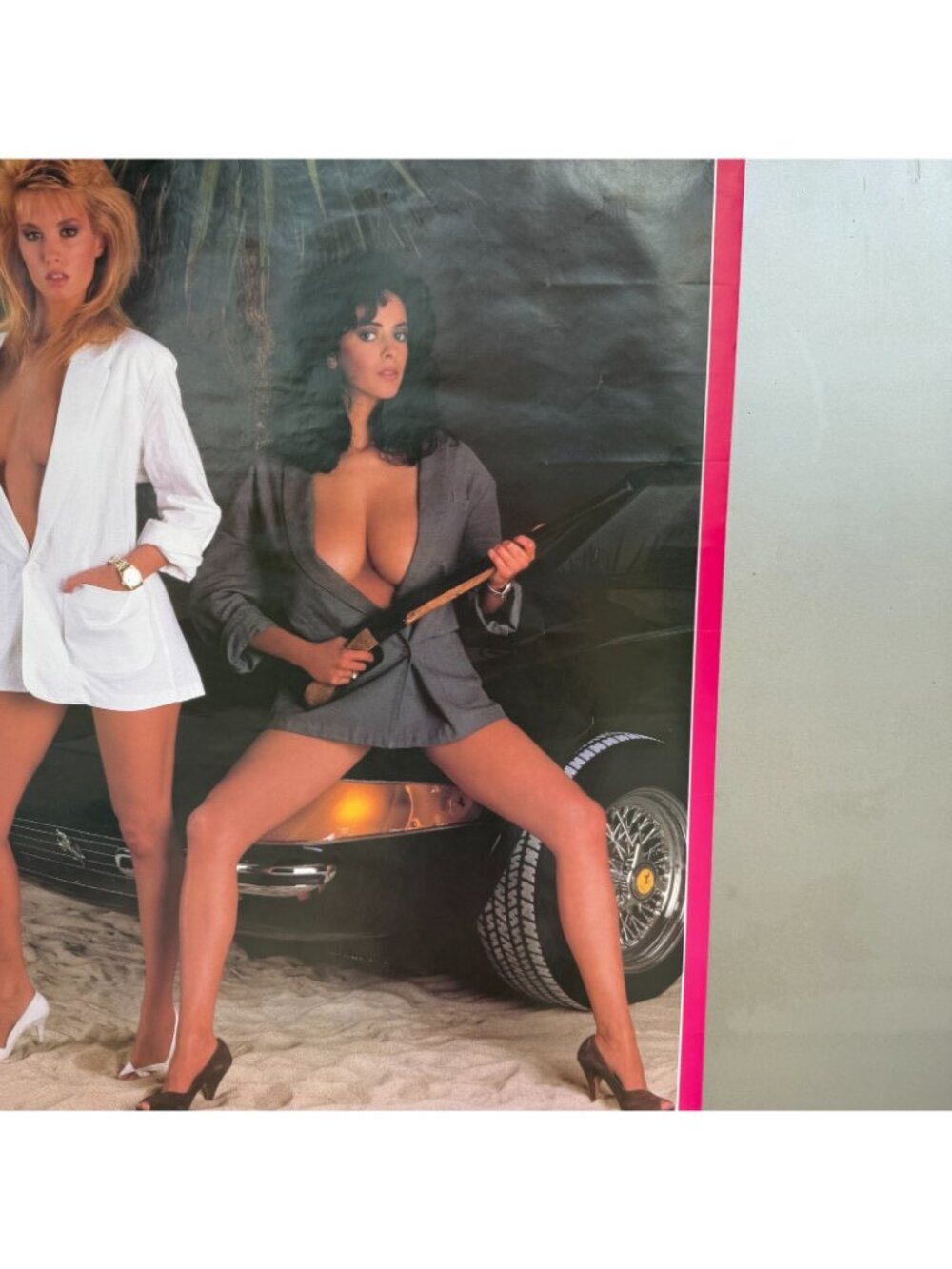 Vtg 1986 MIAMI NICE Babes & Ferrari Poster ~22x34” Miami Vice Sexy Detectives - Picture 4 of 14